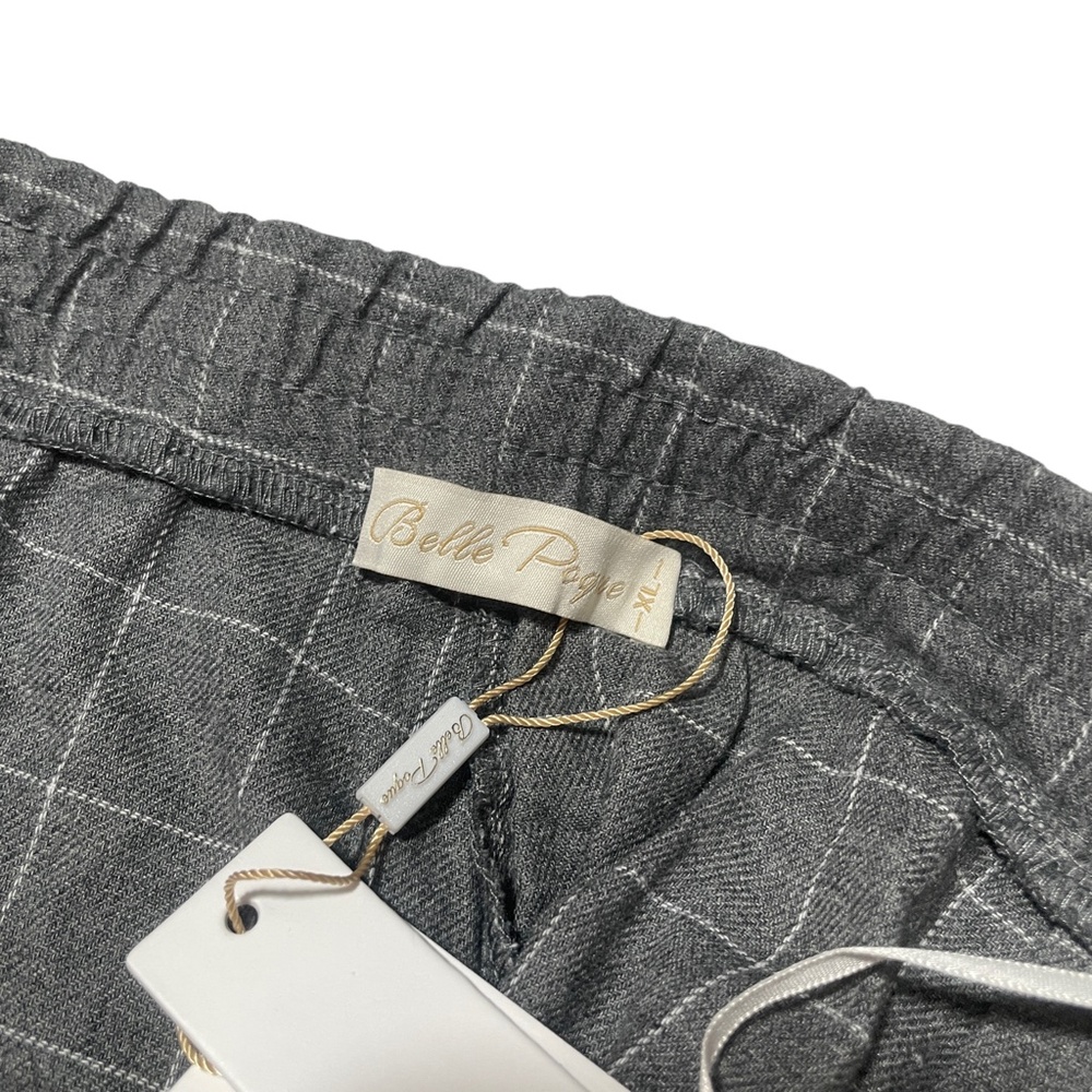 Belle Poque Elegant Retro XL Grey Plaid‎ Flannel Feel Pants - Picture 3 of 9
